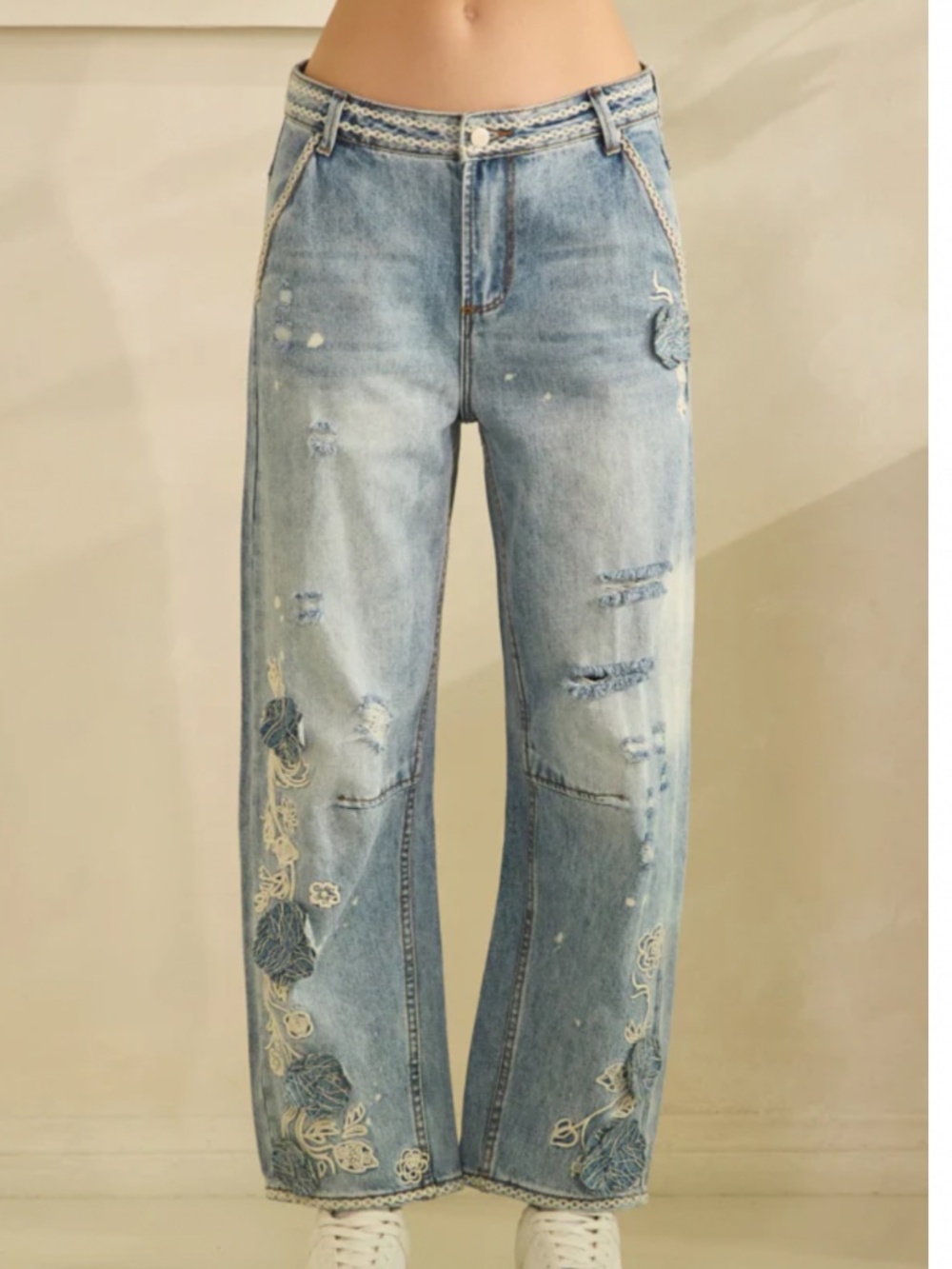 Oli & Hali “ Angela 3 ” Oli And Hali Embroidered Detailed Jeans 86a
